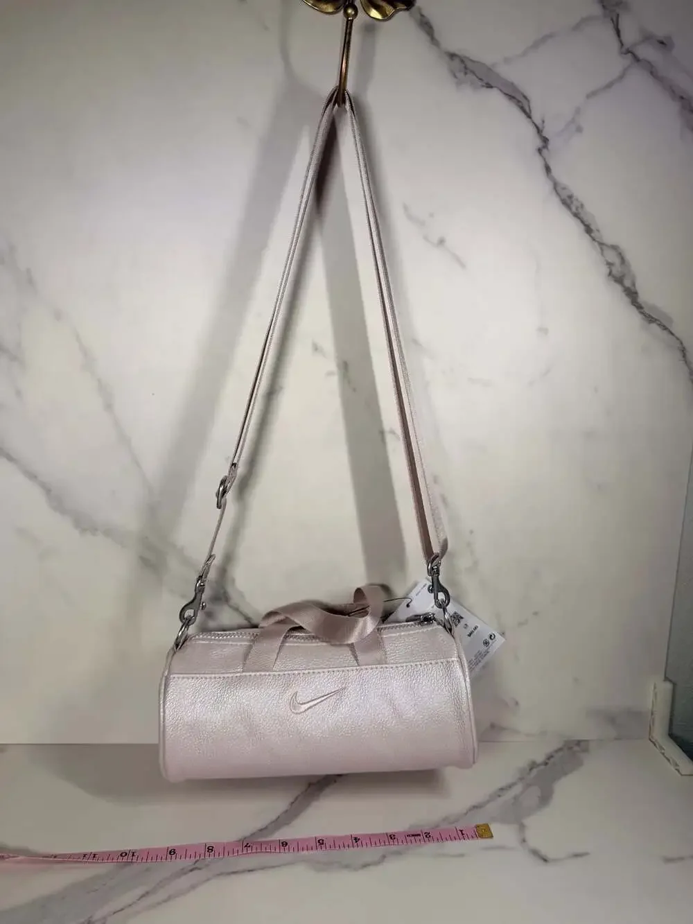 Nike Clash Mini Barrel Bag Pink Metallic Crossbody Duffel